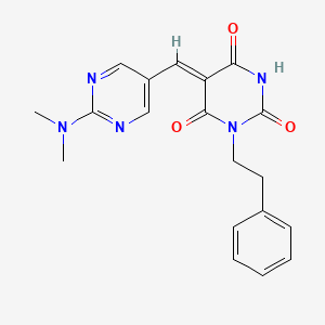 (5Z)-5-[[2-(dimethylamino)pyrimidin-5-yl]methylidene]-1-(2-phenylethyl)-1,3-diazinane-2,4,6-trione