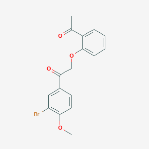 molecular formula C17H15BrO4 B3521738 2-(2-acetylphenoxy)-1-(3-bromo-4-methoxyphenyl)ethanone 