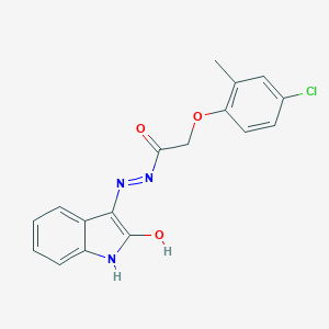 2-(4-chloro-2-methylphenoxy)-N'-[(3E)-2-oxo-1,2-dihydro-3H-indol-3-ylidene]acetohydrazide