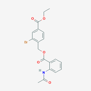 molecular formula C19H18BrNO5 B3521744 ethyl 4-({[2-(acetylamino)benzoyl]oxy}methyl)-3-bromobenzoate 