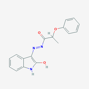 N'-[(3E)-2-oxo-1,2-dihydro-3H-indol-3-ylidene]-2-phenoxypropanehydrazide