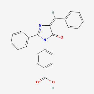 molecular formula C23H16N2O3 B3521751 4-(4-benzylidene-5-oxo-2-phenyl-4,5-dihydro-1H-imidazol-1-yl)benzoic acid 