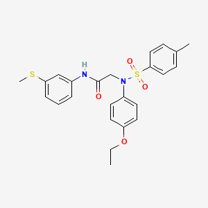 molecular formula C24H26N2O4S2 B3521770 N~2~-(4-ethoxyphenyl)-N~2~-[(4-methylphenyl)sulfonyl]-N~1~-[3-(methylthio)phenyl]glycinamide 