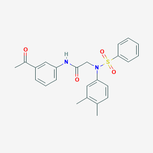 molecular formula C24H24N2O4S B3521779 N-(3-acetylphenyl)-2-[N-(benzenesulfonyl)-3,4-dimethylanilino]acetamide 