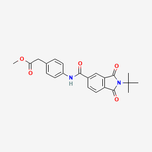 molecular formula C22H22N2O5 B3521784 methyl (4-{[(2-tert-butyl-1,3-dioxo-2,3-dihydro-1H-isoindol-5-yl)carbonyl]amino}phenyl)acetate 