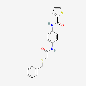 molecular formula C20H18N2O2S2 B3521796 N-(4-{[2-(benzylthio)acetyl]amino}phenyl)-2-thiophenecarboxamide 