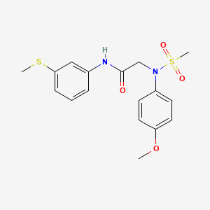 molecular formula C17H20N2O4S2 B3521842 2-(4-methoxy-N-methylsulfonylanilino)-N-(3-methylsulfanylphenyl)acetamide 