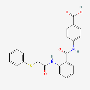 molecular formula C22H18N2O4S B3521848 4-[(2-{[(phenylthio)acetyl]amino}benzoyl)amino]benzoic acid 