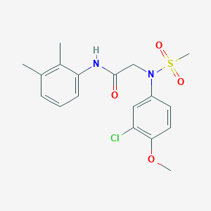 molecular formula C18H21ClN2O4S B3521849 N~2~-(3-chloro-4-methoxyphenyl)-N~1~-(2,3-dimethylphenyl)-N~2~-(methylsulfonyl)glycinamide 