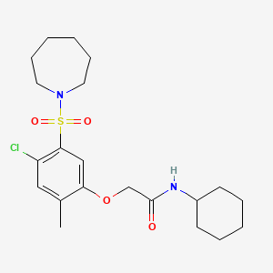 2-[5-(1-azepanylsulfonyl)-4-chloro-2-methylphenoxy]-N-cyclohexylacetamide