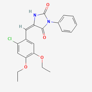 molecular formula C20H19ClN2O4 B3521876 5-(2-chloro-4,5-diethoxybenzylidene)-3-phenyl-2,4-imidazolidinedione 