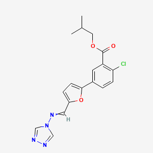 isobutyl 2-chloro-5-{5-[(4H-1,2,4-triazol-4-ylimino)methyl]-2-furyl}benzoate