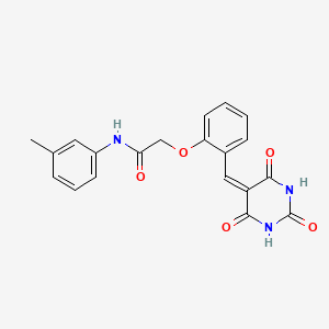 molecular formula C20H17N3O5 B3521915 N-(3-methylphenyl)-2-{2-[(2,4,6-trioxotetrahydro-5(2H)-pyrimidinylidene)methyl]phenoxy}acetamide 