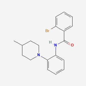 molecular formula C19H21BrN2O B3521925 2-bromo-N-[2-(4-methylpiperidin-1-yl)phenyl]benzamide 