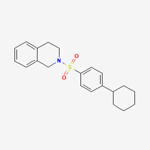 molecular formula C21H25NO2S B3521929 2-[(4-cyclohexylphenyl)sulfonyl]-1,2,3,4-tetrahydroisoquinoline 