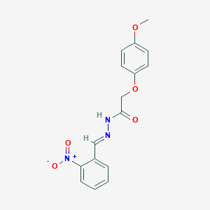 molecular formula C16H15N3O5 B352196 (E)-2-(4-methoxyphenoxy)-N'-(2-nitrobenzylidene)acetohydrazide CAS No. 328541-28-2