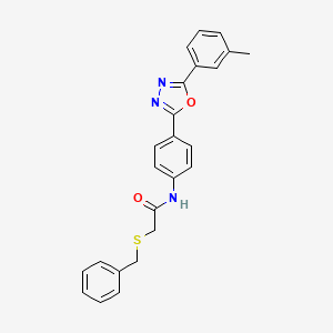 2-(benzylthio)-N-{4-[5-(3-methylphenyl)-1,3,4-oxadiazol-2-yl]phenyl}acetamide