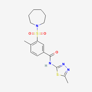 3-(1-azepanylsulfonyl)-4-methyl-N-(5-methyl-1,3,4-thiadiazol-2-yl)benzamide