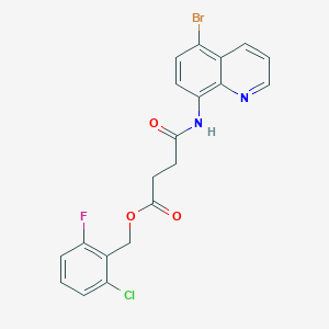 molecular formula C20H15BrClFN2O3 B3521980 2-Chloro-6-fluorobenzyl 4-[(5-bromo-8-quinolyl)amino]-4-oxobutanoate 