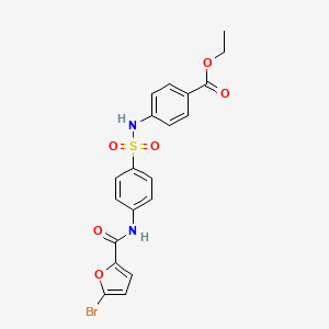 molecular formula C20H17BrN2O6S B3521993 ethyl 4-[({4-[(5-bromo-2-furoyl)amino]phenyl}sulfonyl)amino]benzoate 