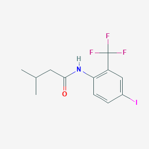 molecular formula C12H13F3INO B3521995 N-[4-iodo-2-(trifluoromethyl)phenyl]-3-methylbutanamide 