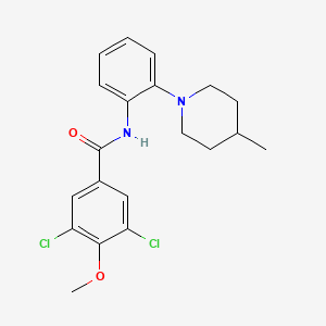 3,5-dichloro-4-methoxy-N-[2-(4-methylpiperidin-1-yl)phenyl]benzamide