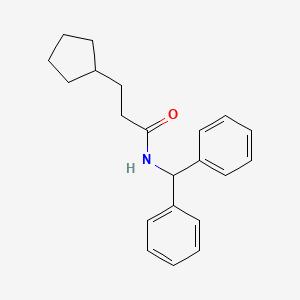 molecular formula C21H25NO B3522005 3-cyclopentyl-N-(diphenylmethyl)propanamide 