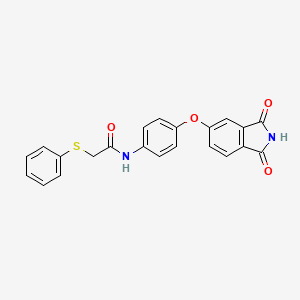 N-{4-[(1,3-dioxo-2,3-dihydro-1H-isoindol-5-yl)oxy]phenyl}-2-(phenylthio)acetamide