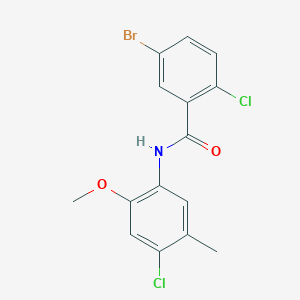 molecular formula C15H12BrCl2NO2 B3522031 5-bromo-2-chloro-N-(4-chloro-2-methoxy-5-methylphenyl)benzamide 