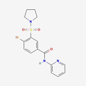 4-bromo-N-pyridin-2-yl-3-pyrrolidin-1-ylsulfonylbenzamide