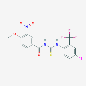 molecular formula C16H11F3IN3O4S B3522075 N-({[4-iodo-2-(trifluoromethyl)phenyl]amino}carbonothioyl)-4-methoxy-3-nitrobenzamide 