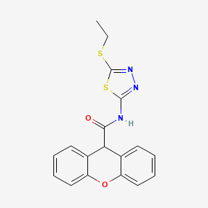 molecular formula C18H15N3O2S2 B3522092 N-[5-(ethylsulfanyl)-1,3,4-thiadiazol-2-yl]-9H-xanthene-9-carboxamide 