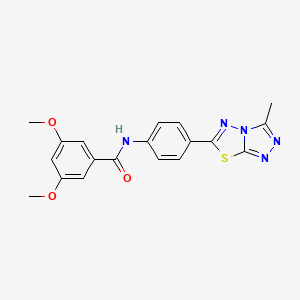 3,5-dimethoxy-N-[4-(3-methyl[1,2,4]triazolo[3,4-b][1,3,4]thiadiazol-6-yl)phenyl]benzamide