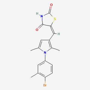 molecular formula C17H15BrN2O2S B3522128 5-{[1-(4-bromo-3-methylphenyl)-2,5-dimethyl-1H-pyrrol-3-yl]methylene}-1,3-thiazolidine-2,4-dione 