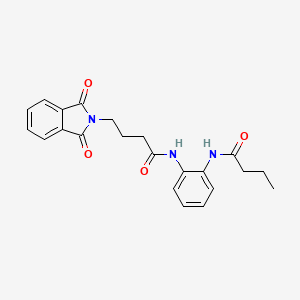 molecular formula C22H23N3O4 B3522174 N-[2-(butyrylamino)phenyl]-4-(1,3-dioxo-1,3-dihydro-2H-isoindol-2-yl)butanamide 