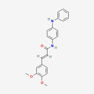 molecular formula C23H22N2O3 B3522186 N-(4-anilinophenyl)-3-(3,4-dimethoxyphenyl)acrylamide 