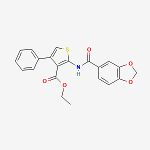 ethyl 2-[(1,3-benzodioxol-5-ylcarbonyl)amino]-4-phenyl-3-thiophenecarboxylate