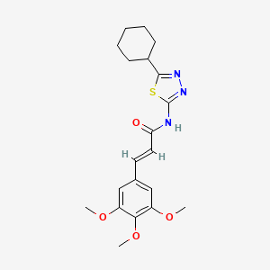 (2E)-N-(5-cyclohexyl-1,3,4-thiadiazol-2-yl)-3-(3,4,5-trimethoxyphenyl)prop-2-enamide