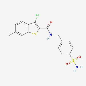 3-chloro-6-methyl-N-[(4-sulfamoylphenyl)methyl]-1-benzothiophene-2-carboxamide