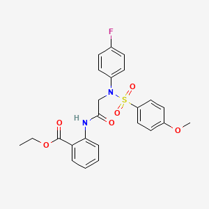 molecular formula C24H23FN2O6S B3522245 ethyl 2-({N-(4-fluorophenyl)-N-[(4-methoxyphenyl)sulfonyl]glycyl}amino)benzoate 