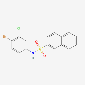 molecular formula C16H11BrClNO2S B3522250 N-(4-bromo-3-chlorophenyl)naphthalene-2-sulfonamide 