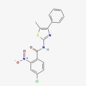 molecular formula C17H12ClN3O3S B3522284 4-chloro-N-(5-methyl-4-phenyl-1,3-thiazol-2-yl)-2-nitrobenzamide 