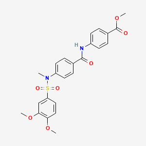 molecular formula C24H24N2O7S B3522287 methyl 4-({4-[[(3,4-dimethoxyphenyl)sulfonyl](methyl)amino]benzoyl}amino)benzoate 