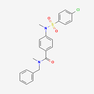 molecular formula C22H21ClN2O3S B3522301 N-benzyl-4-[[(4-chlorophenyl)sulfonyl](methyl)amino]-N-methylbenzamide 