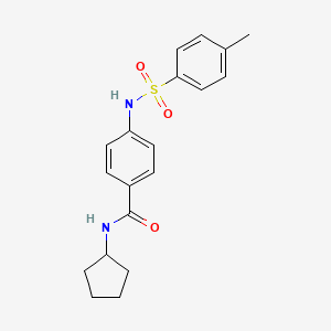 molecular formula C19H22N2O3S B3522339 N-cyclopentyl-4-{[(4-methylphenyl)sulfonyl]amino}benzamide 