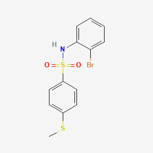 molecular formula C13H12BrNO2S2 B3522346 N-(2-bromophenyl)-4-(methylthio)benzenesulfonamide 