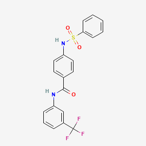 4-[(phenylsulfonyl)amino]-N-[3-(trifluoromethyl)phenyl]benzamide