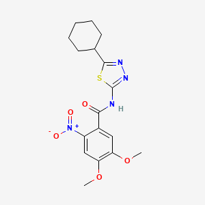 N-(5-cyclohexyl-1,3,4-thiadiazol-2-yl)-4,5-dimethoxy-2-nitrobenzamide