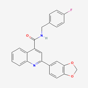 molecular formula C24H17FN2O3 B3522486 2-(2H-13-BENZODIOXOL-5-YL)-N-[(4-FLUOROPHENYL)METHYL]QUINOLINE-4-CARBOXAMIDE 