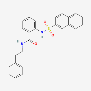 molecular formula C25H22N2O3S B3522493 2-[(2-naphthylsulfonyl)amino]-N-(2-phenylethyl)benzamide 